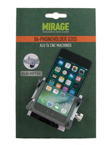 Mirage telefoonhouder alu m/bracket, gun metal