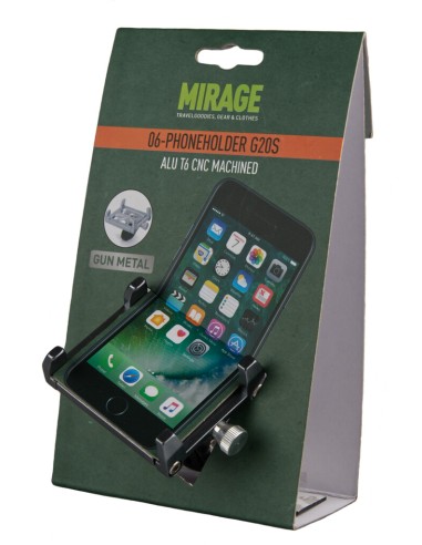Mirage telefoonhouder alu m/bracket, gun metal