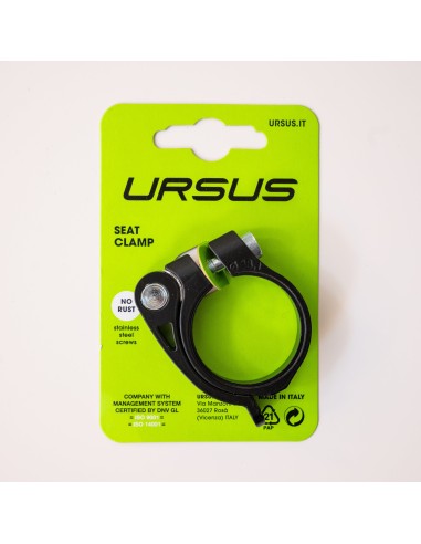 Ursus zadelpenklem met snelspanner 38.1 alu zwart