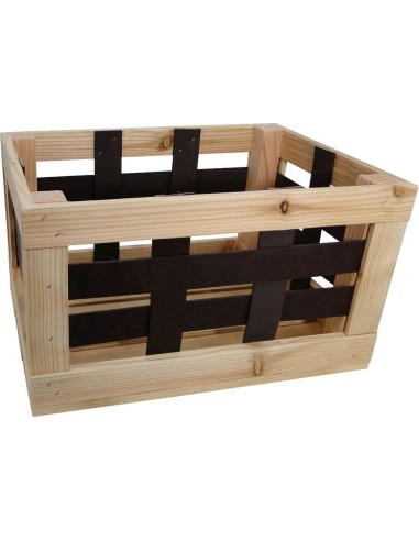 Fietskrat leren raster 20L 40x29x24cm