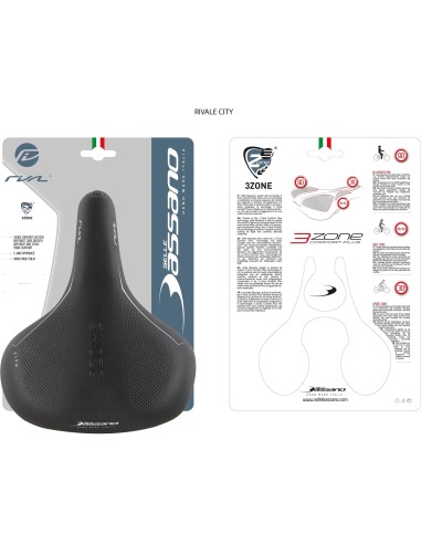 Selle Bassano zadel Rivale 3zone City zwart