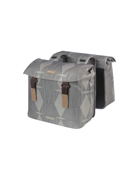 Basil fietstas dubbel Elegance chateau taupe 40-49L