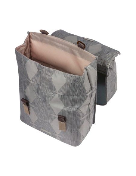 Basil fietstas dubbel Elegance chateau taupe 40-49L