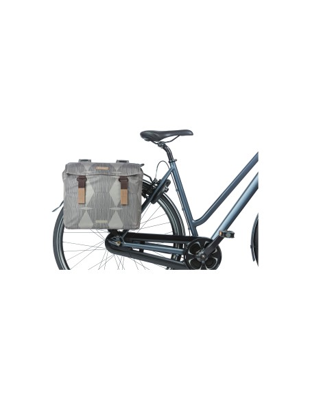 Basil fietstas dubbel Elegance chateau taupe 40-49L