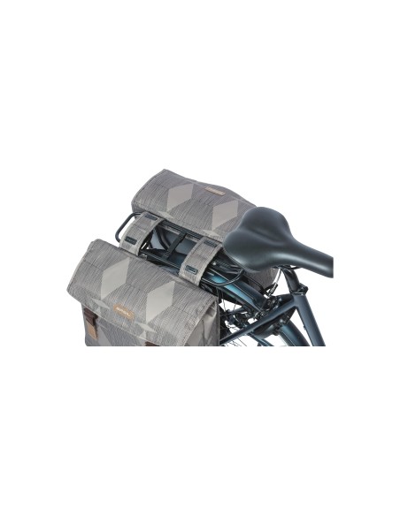 Basil fietstas dubbel Elegance chateau taupe 40-49L