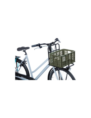 Basil fietskrat S moss green 17.5L recycled