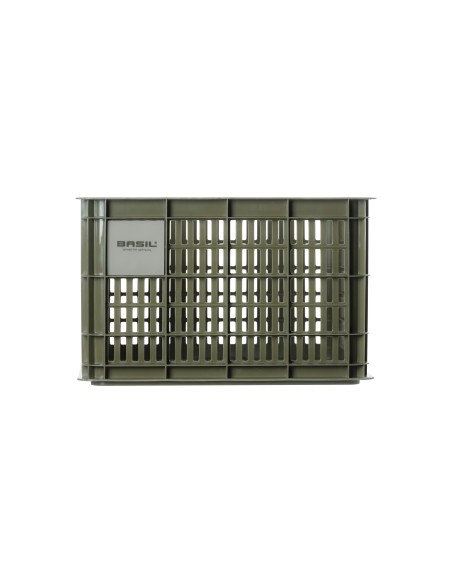 Basil fietskrat M moss green 29.5L recycled