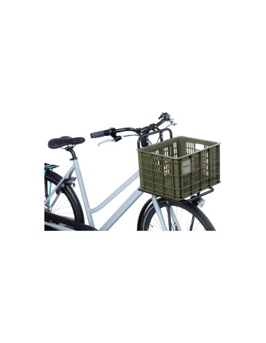 Basil fietskrat M moss green 29.5L recycled