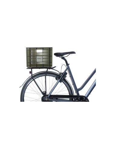 Basil fietskrat M moss green 29.5L recycled
