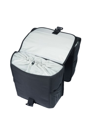 Basil fietstas dubbel Go zwart 32L
