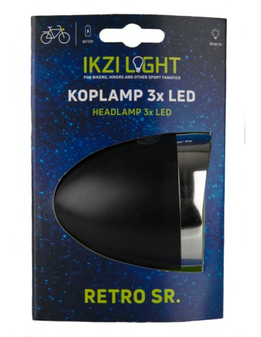 IKZI Light koplamp Retro SR batterij zwart