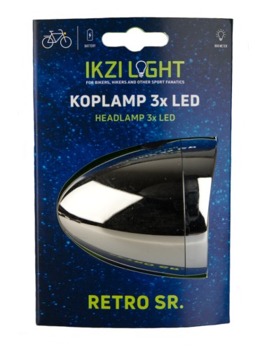 IKZI Light koplamp Retro SR batterij chroom