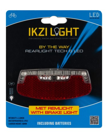 IKZI Light achterlicht By The Way met remlicht batterij 80m