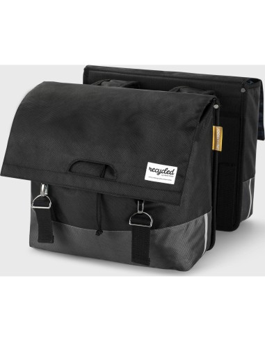 Urban Proof fietstas dubbel 40L recycled zwart grijs