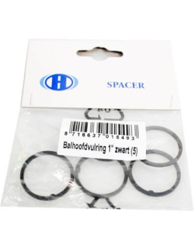 Balhoofd opvulring 1 inch zwart (5)