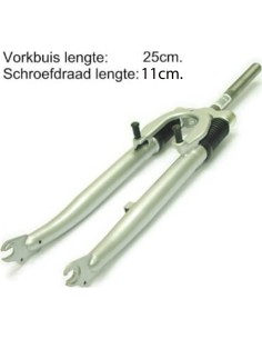 Verende voorvork 28 1 inch draad zilver