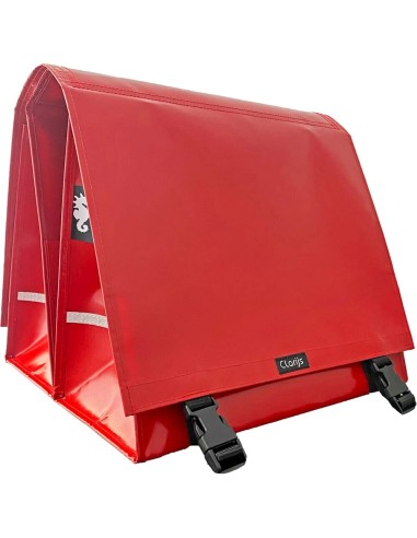 Clarijs fietstas dubbel XL PVC 46L met uitsparing rood