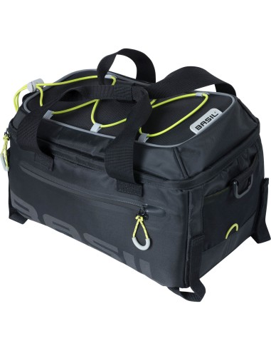 Basil dragertas Miles trunkbag zwart lime 7L