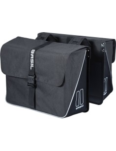 Basil fietstas dubbel Forte black black 35L