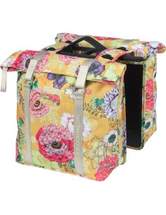 Basil fietstas dubbel Bloom Field yellow MIK 28-35L