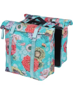 Basil fietstas dubbel Bloom Field blue MIK 28-35L