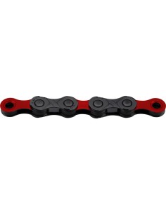 KMC ketting DLC12 black/red 126s