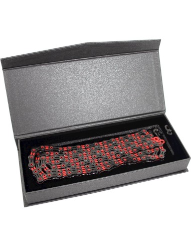 KMC ketting DLC10 black/red 116s