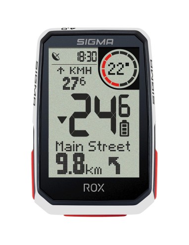 Sigma fietscomputer ROX 4.0 GPS White HR +sensoren top moun