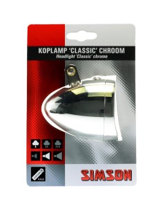 Simson koplamp Classic batterij chroom