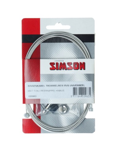 Simson rem binnenkabel rvs 2 nippels met inbus draadeind