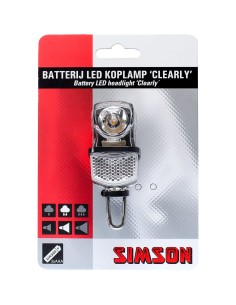 Simson koplamp Clearly batterij 7 lux