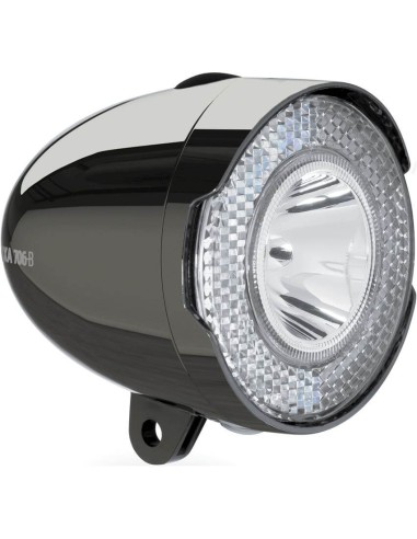 Axa koplamp 706 15 lux batt dark chrome