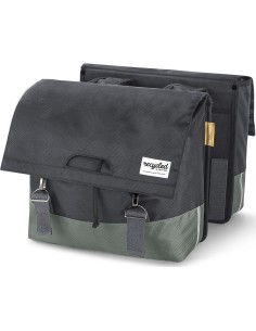 Urban Proof fietstas dubbel recycled groen grijs 40L