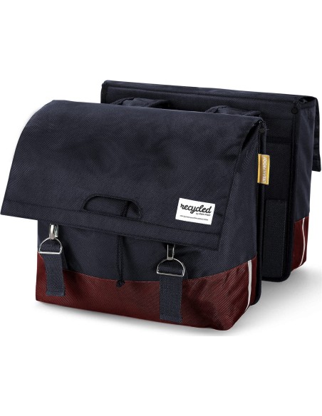 Urban Proof fietstas dubbel recycled rood grijs 40L