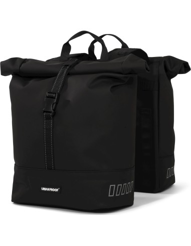 Urban Proof fietstas dubbel Rolltop bag recycled zwart 38L