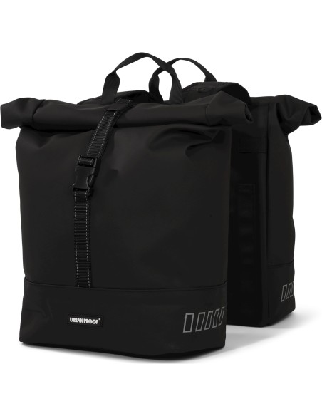 Urban Proof fietstas dubbel Rolltop bag recycled zwart 38L