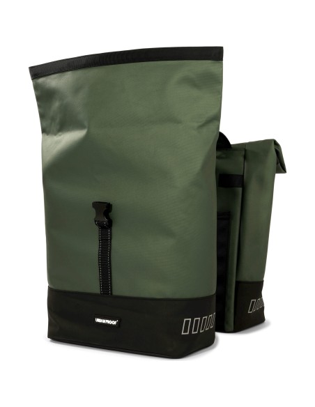 Urban Proof fietstas dubbel Rolltop bag recycled groen 38L