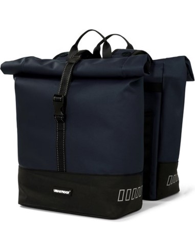 Urban Proof fietstas dubbel Rolltop bag recycled blauw 38L