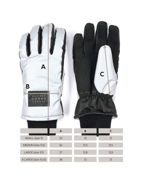 Weathergoods Sweden refl. handschoenen Luna Silver M