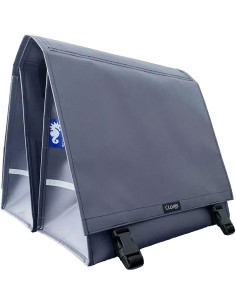 Clarijs fietstas dubbel XL PVC 46L met uitsparing mat grijs