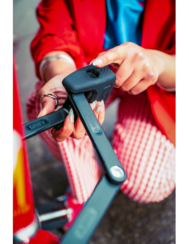 Abus vouwslot Bordo Alarm fingerprint 6000AFP/120 black SH