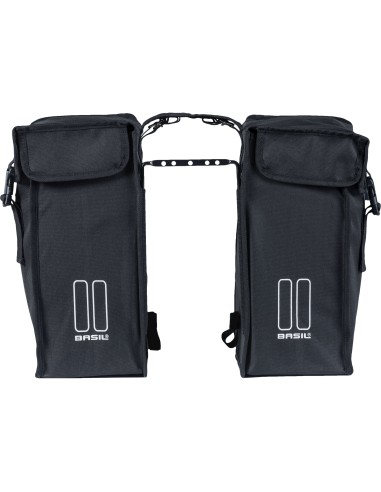 Basil fietstas dubbel Mara XXL zwart 47L