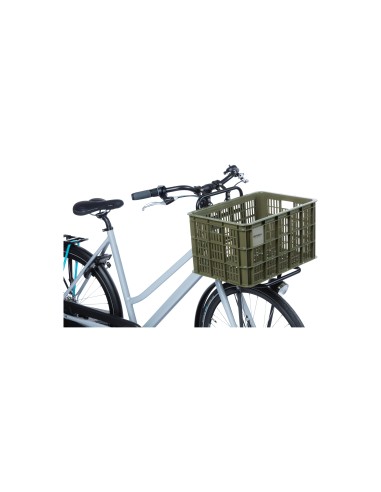 Basil fietskrat L moss green 40L recycled