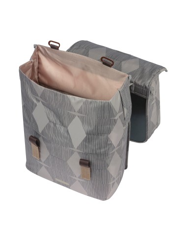 Basil fietstas dubbel Elegance chateau taupe MIK 40-49L