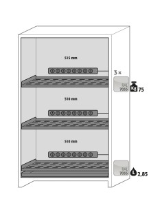 Asecos interieurpakket 3x perfo legb. 3x wcd PA 1x opv. bak
