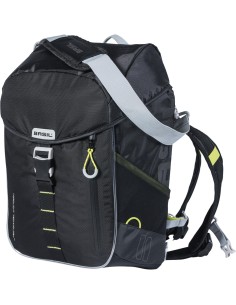 Basil rugtas Miles daypack Nordlicht black lime 17L